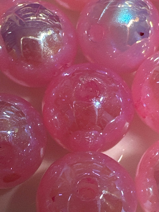 16mm Shimmer Pink Acrylic Beads