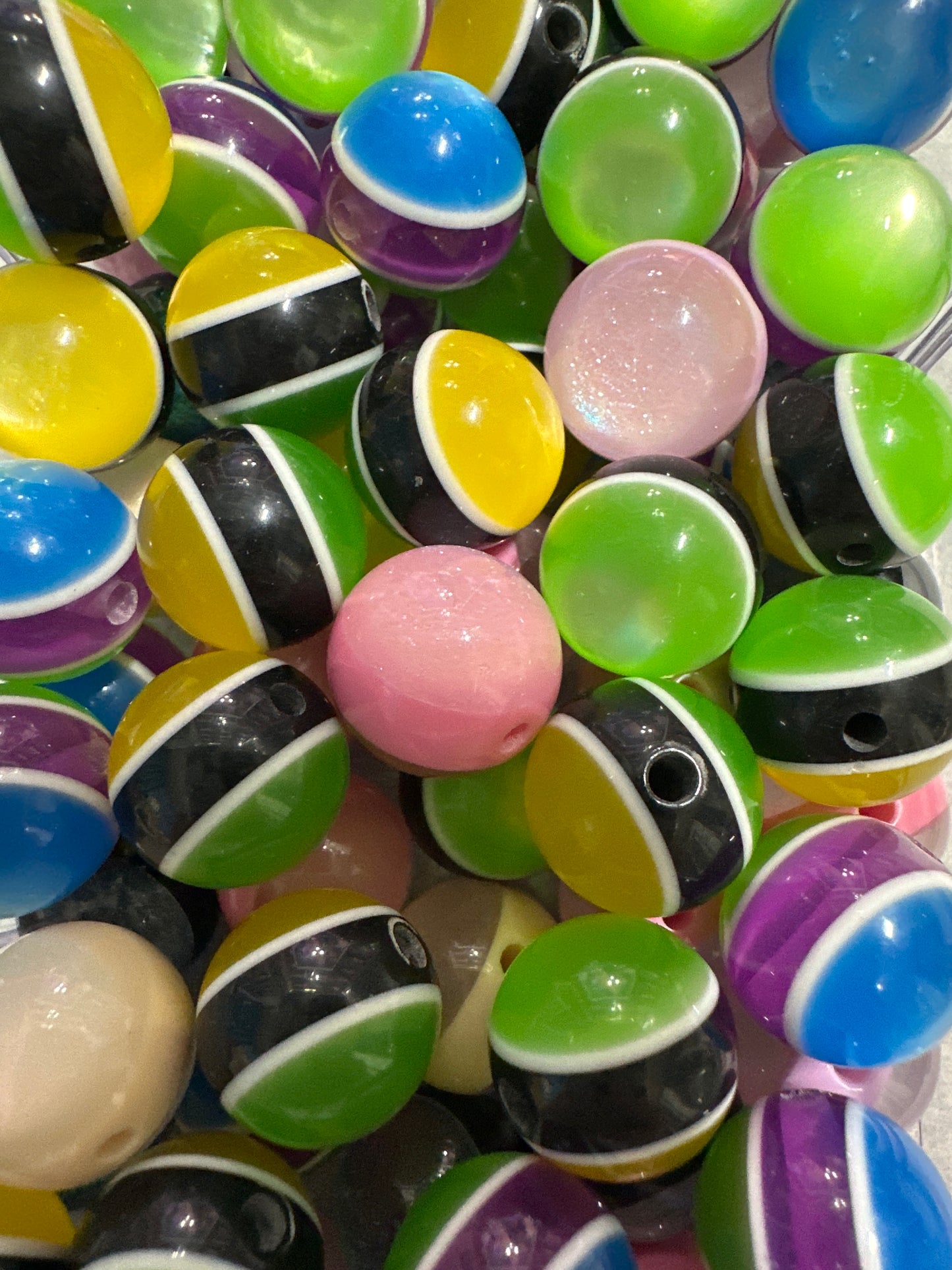 Acrylic Two Color Galaxy Beads - Multiple Colors (10/$3.25)