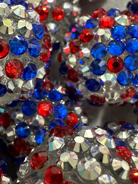 20mm (Red,Silver,Blue) Rhinestone Beads