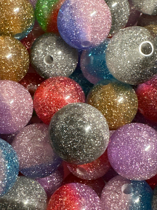 16mm Glitter Acrylic Beads 10/$3.00