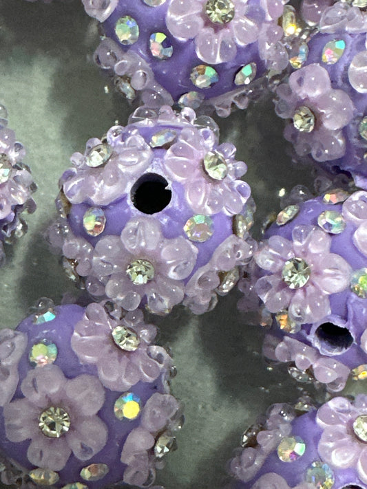 16mm Purple Flower Beads