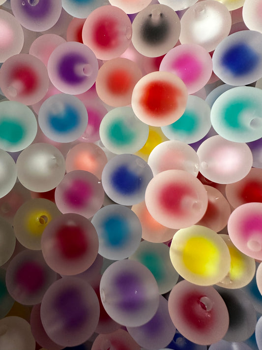 Acrylic Double Layer Frosted Beads - Multiple Colors (10/$3.25)