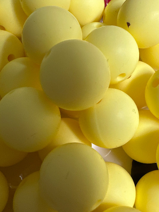 15mm Silicone Beads - Butter Light Yellow