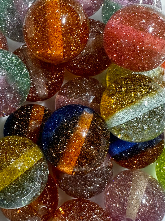 Two Tone Glitter Beads- Multiple Colors 10/$4.00