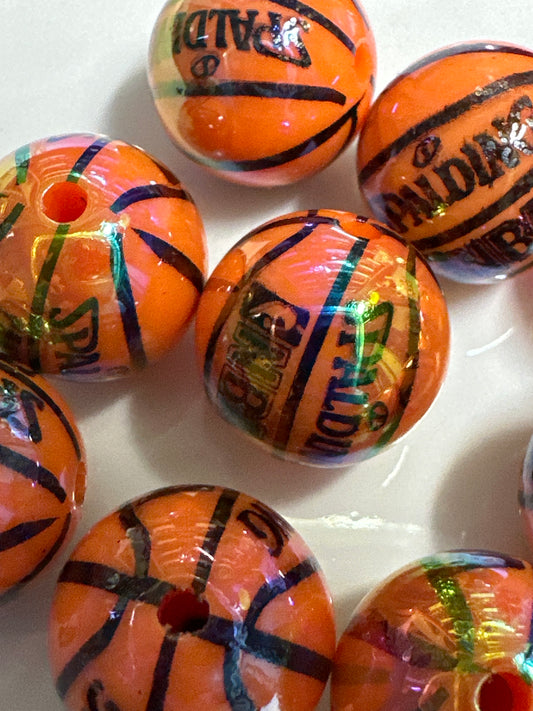 16mm Basketball Acrylic Beads