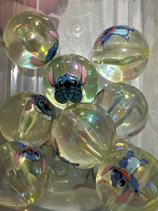 20mm Blue Alien Beads