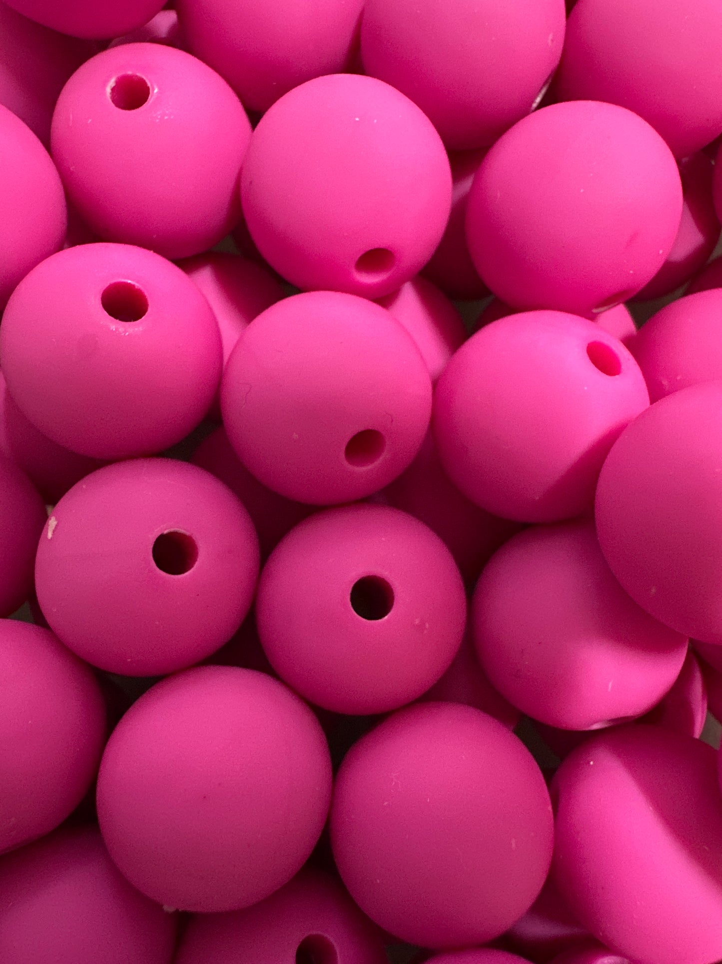 Acrylic Hot Pink Silicone Touch Beads