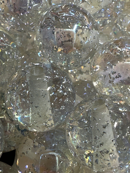 16mm Clear Glitter Beads (10/$3.00)