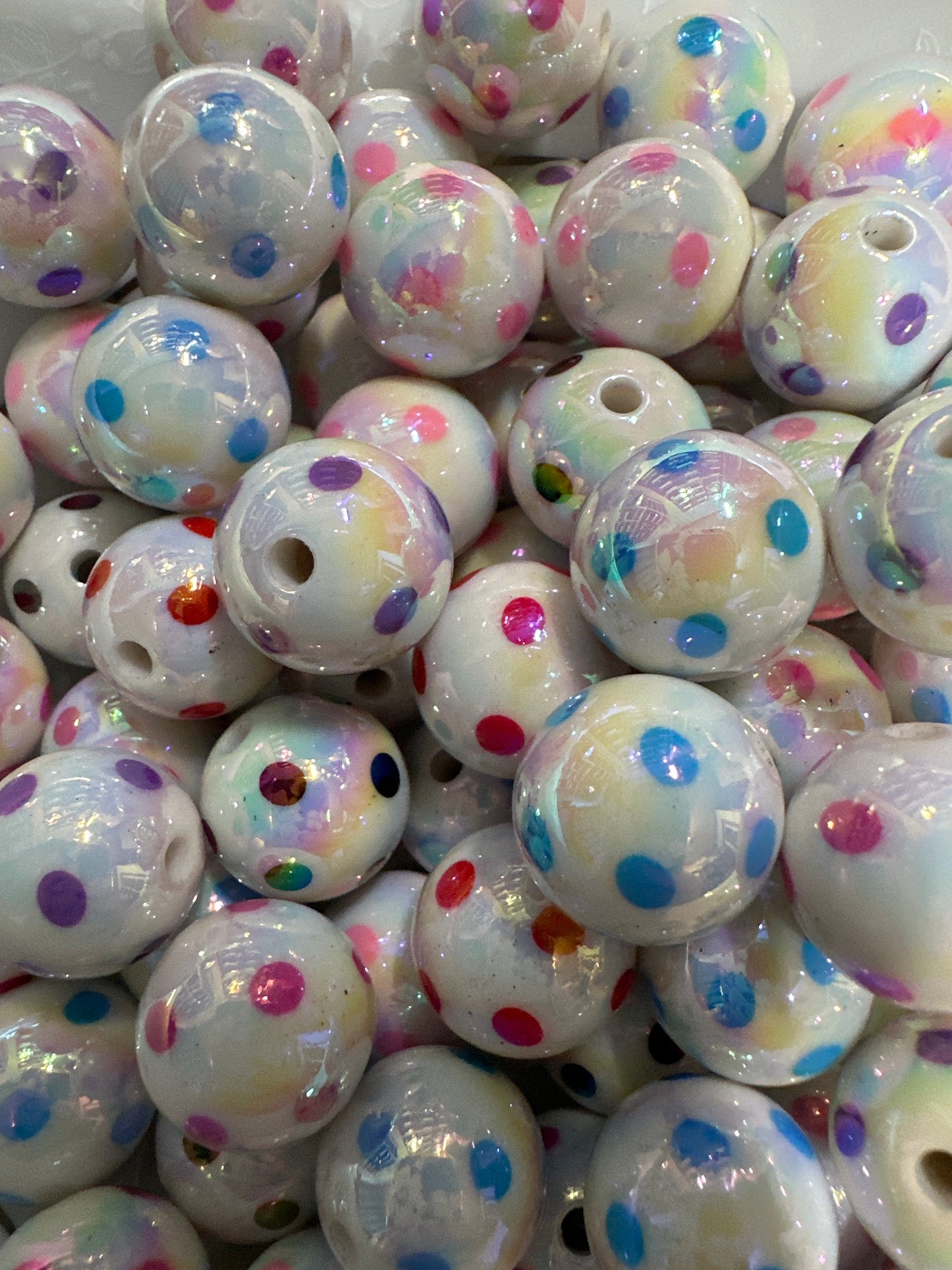 Acrylic Polka Dot Beads - Multiple Colors 10/$3.25