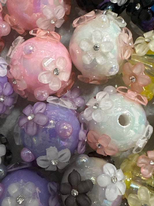 16mm Flower Beads - Multiple Colors (5/$3.75)