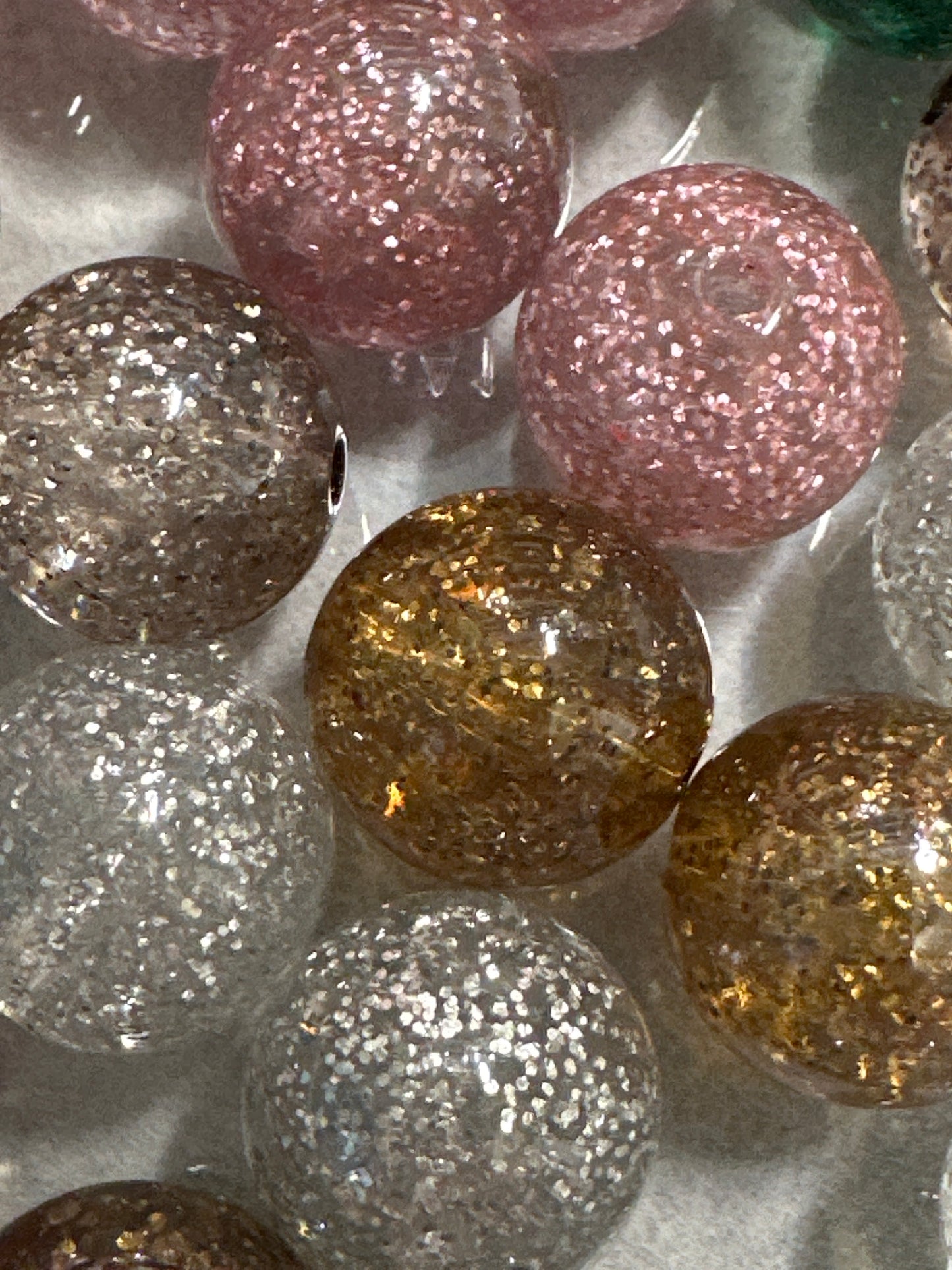 Acrylic Glitter Beads - Multiple Colors 10/$3.75