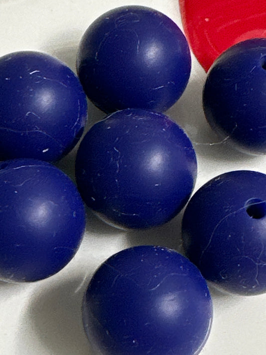 15mm Silicone Beads - Navy Blue