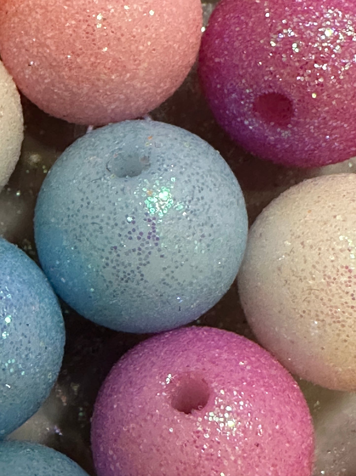 Acrylic Glitter Beads - Multiple Colors (10/3.25)