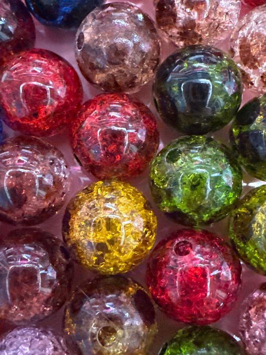 16mm Crackle Leopard Acrylic Beads (10/$2.75)