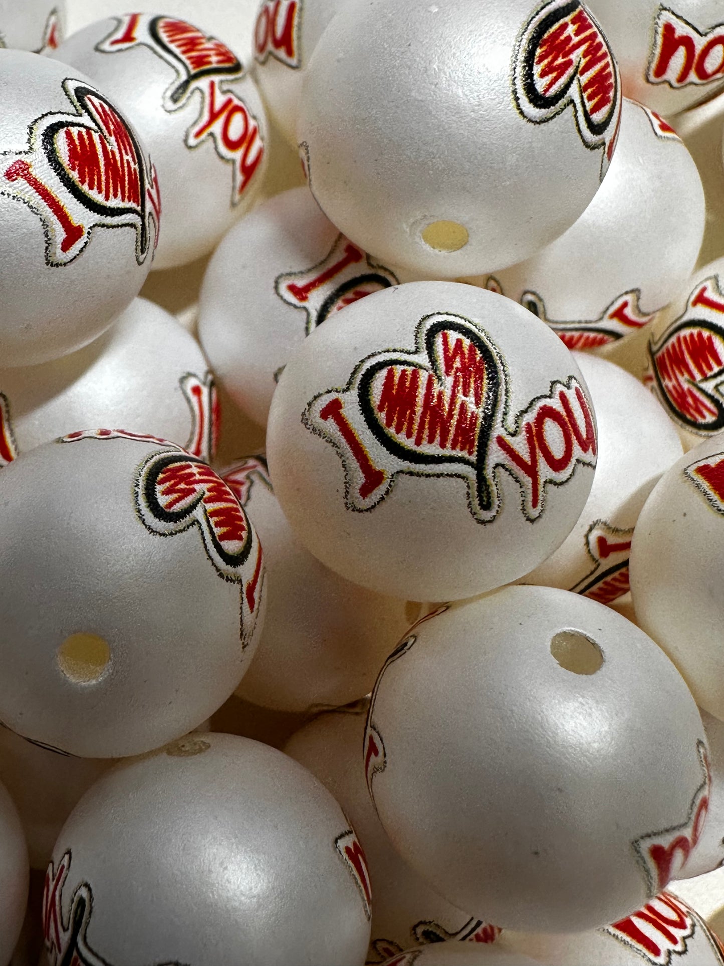 16mm I Love You Valentine Beads