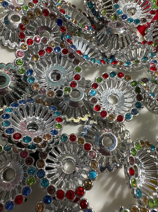 Silver Gem Bead Caps