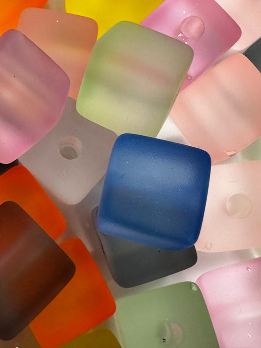 Acrylic Square Translucent Beads- Multiple Colors 10/$3.50