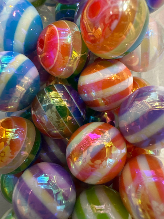 Rainbow Acrylic Beads - Multiple Colors (10/$3.25)