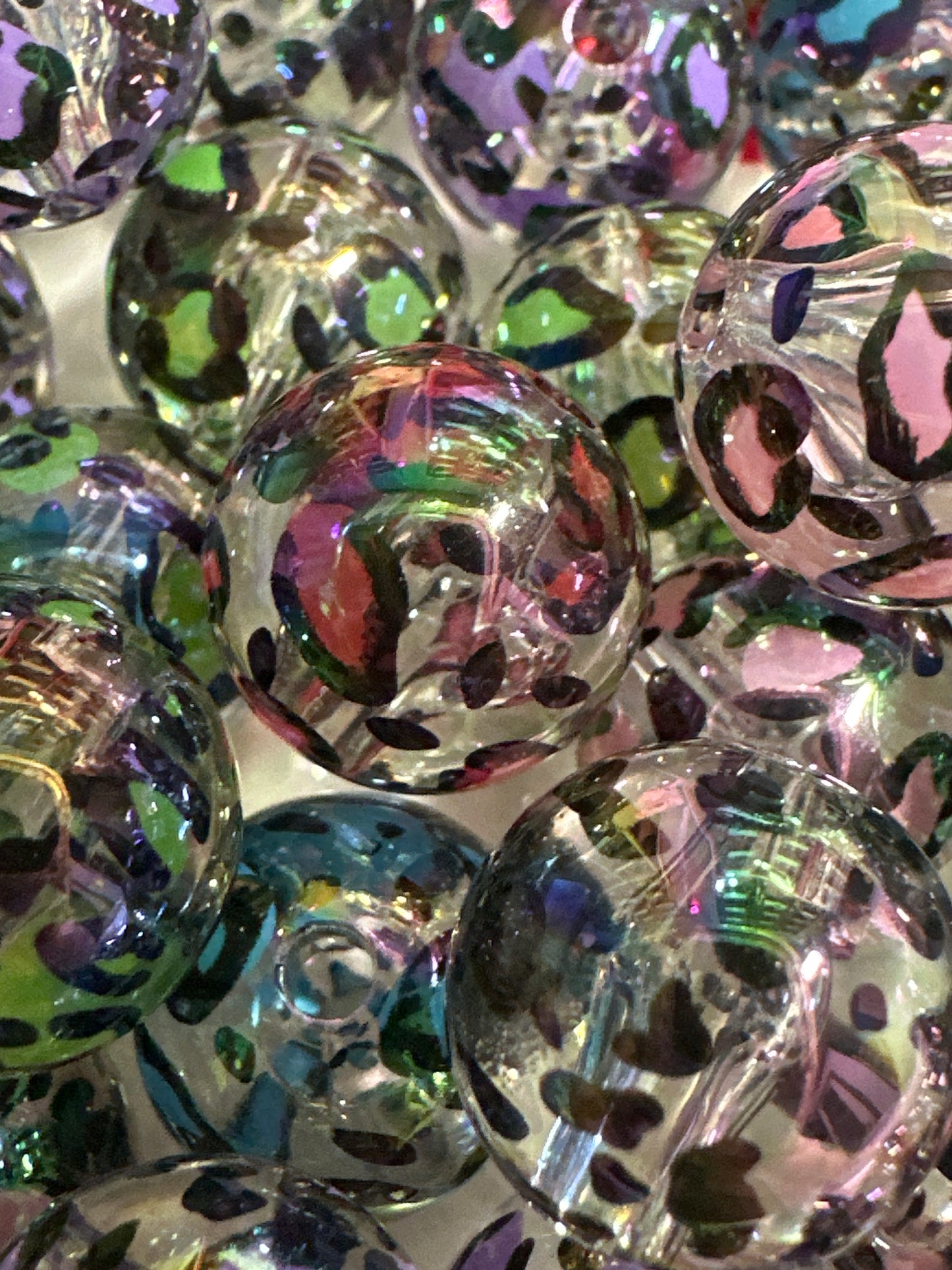16mm Jelly Leopard Acrylic Beads