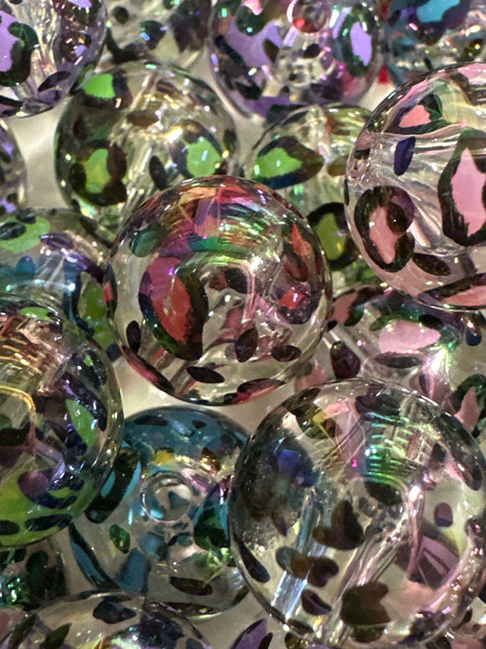 16mm Jelly Leopard Acrylic Beads