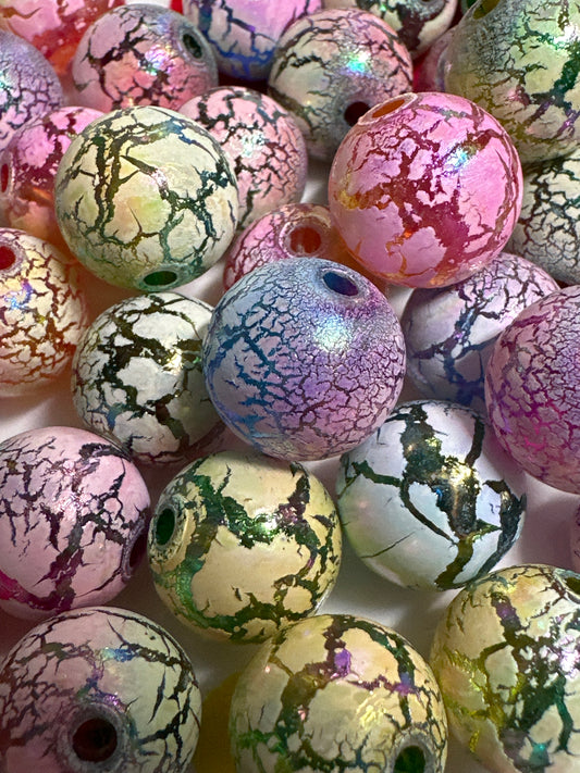 16mm Acrylic Paint Splatter Bead (10/$2.00)