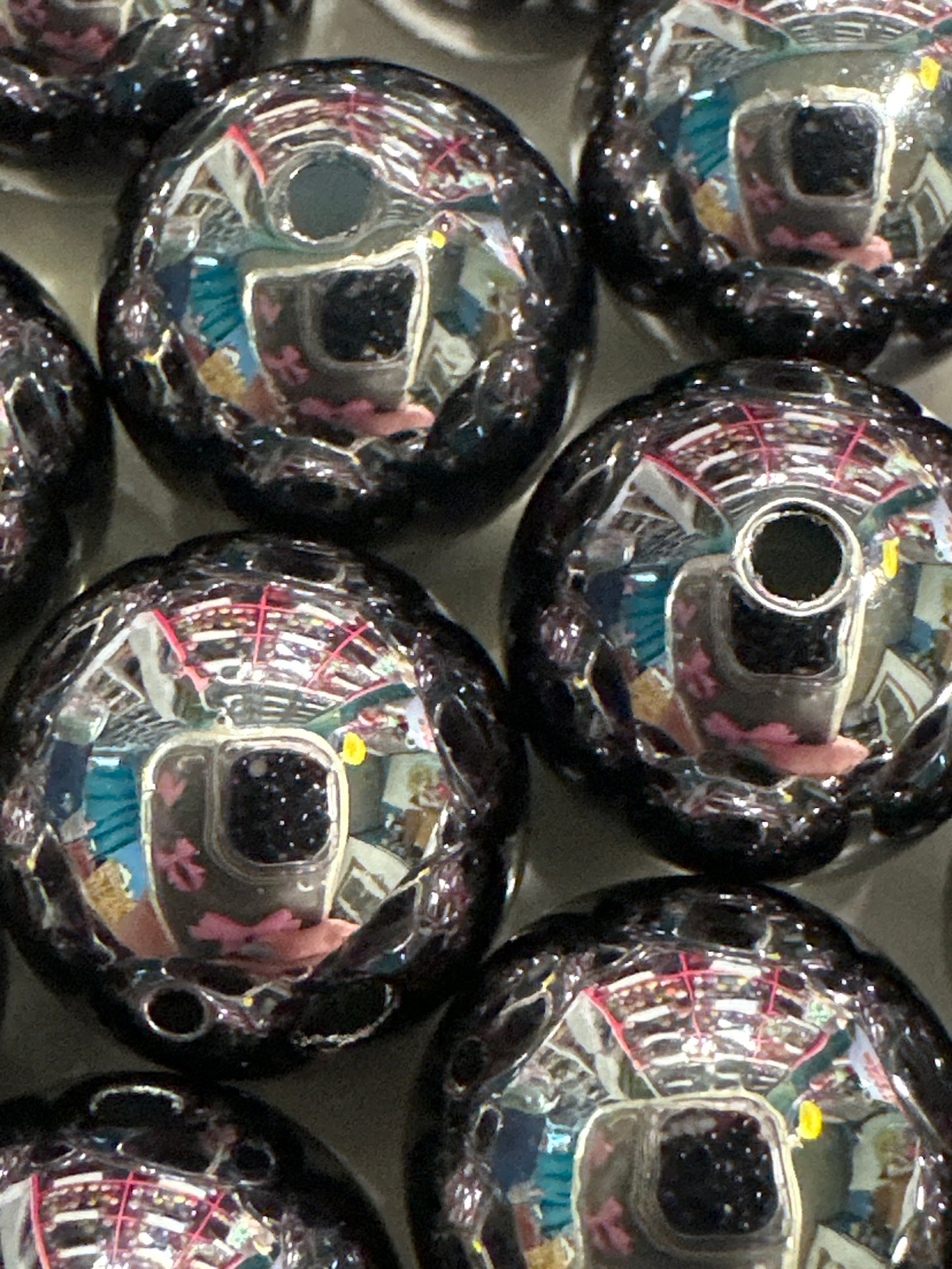 16mm Silver Acrylic Beads