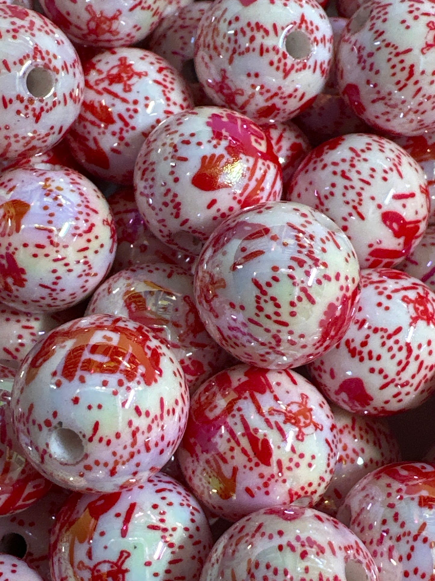16mm Acrylic HELP Blood Beads