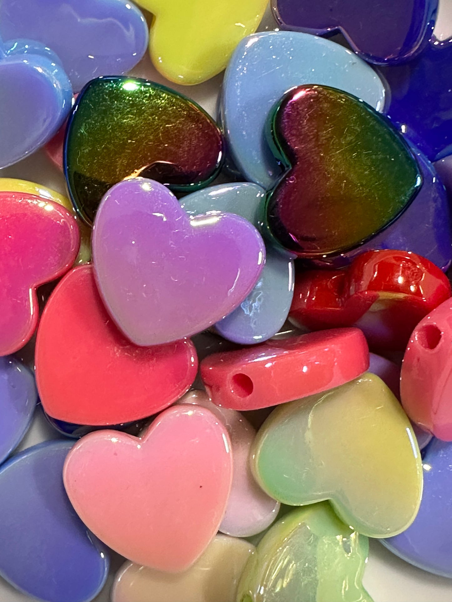 Acrylic Hearts -Large - Multiple Colors (5/$1.75)