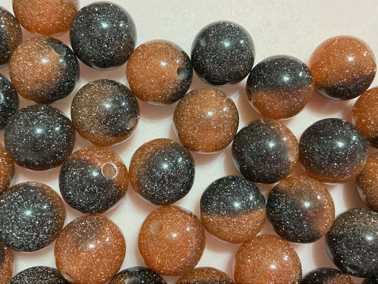 16mm Brown/Black Acrylic Beads