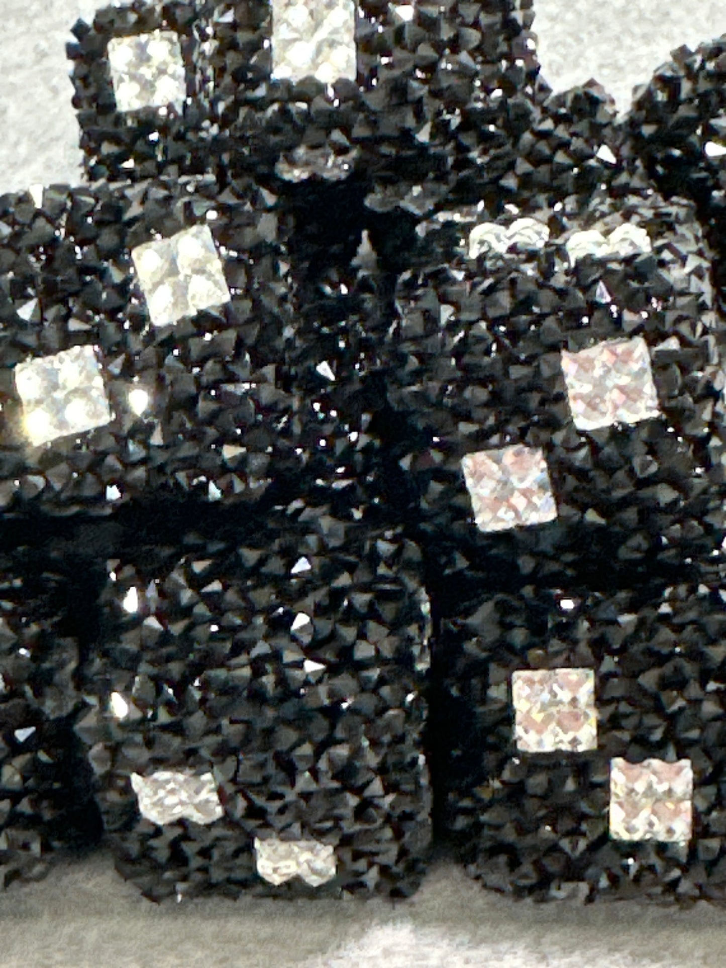 Black Sugar Cube with Rhinestone