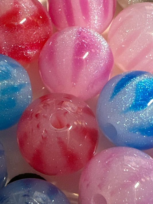16mm Pumpkin Glitter Beads (10/$3.00)