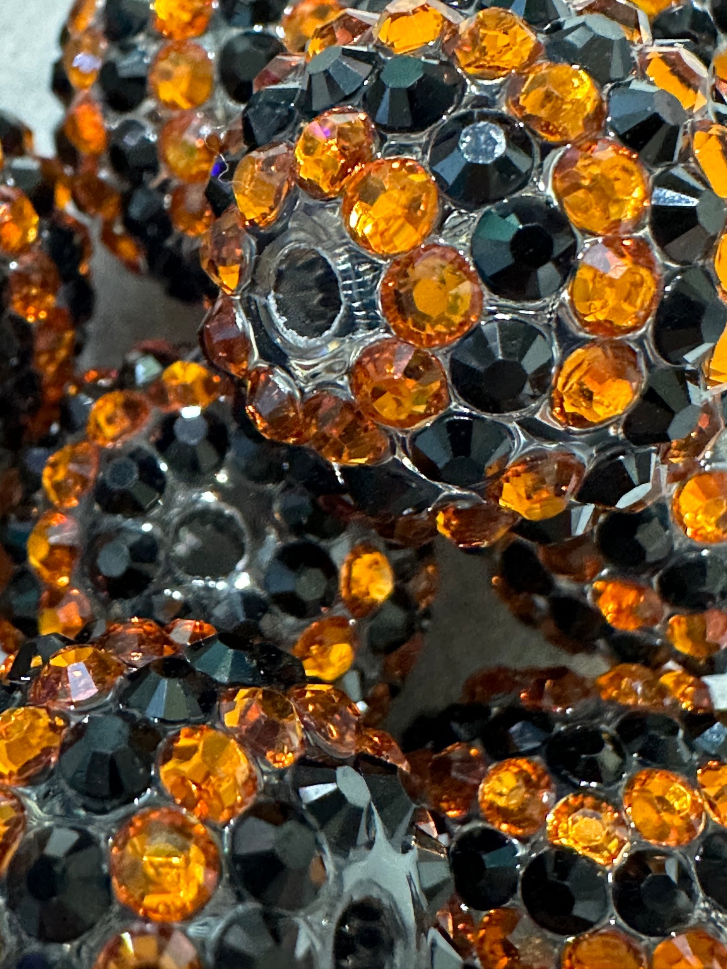 20mm (Black, Orange) Rhinestone Beads