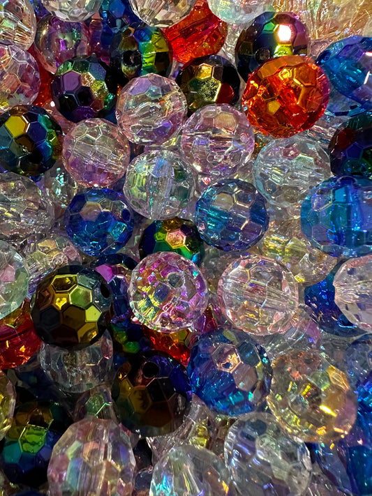 Acrylic Clear Disco Beads Multiple Colors (10/$3.25)