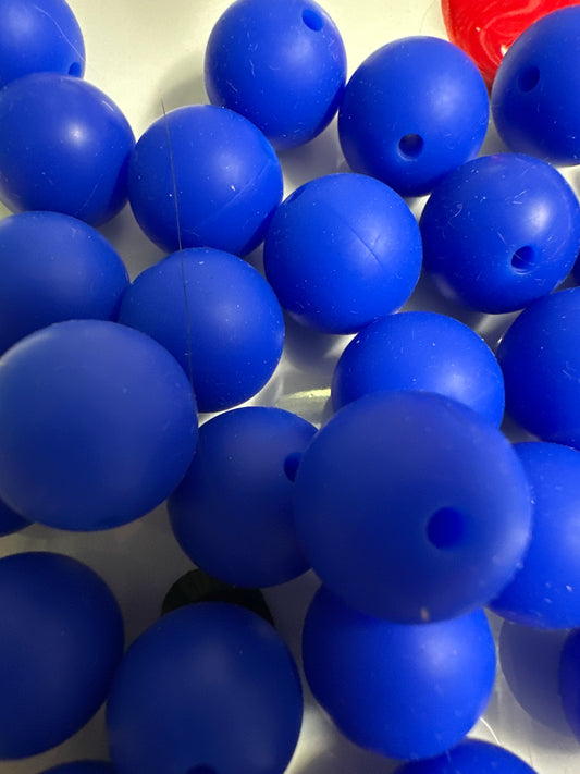 15mm Silicone Beads - Royal Blue