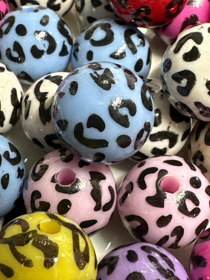 16mm Leopard Print Acrylic Bead (10/$2.00)