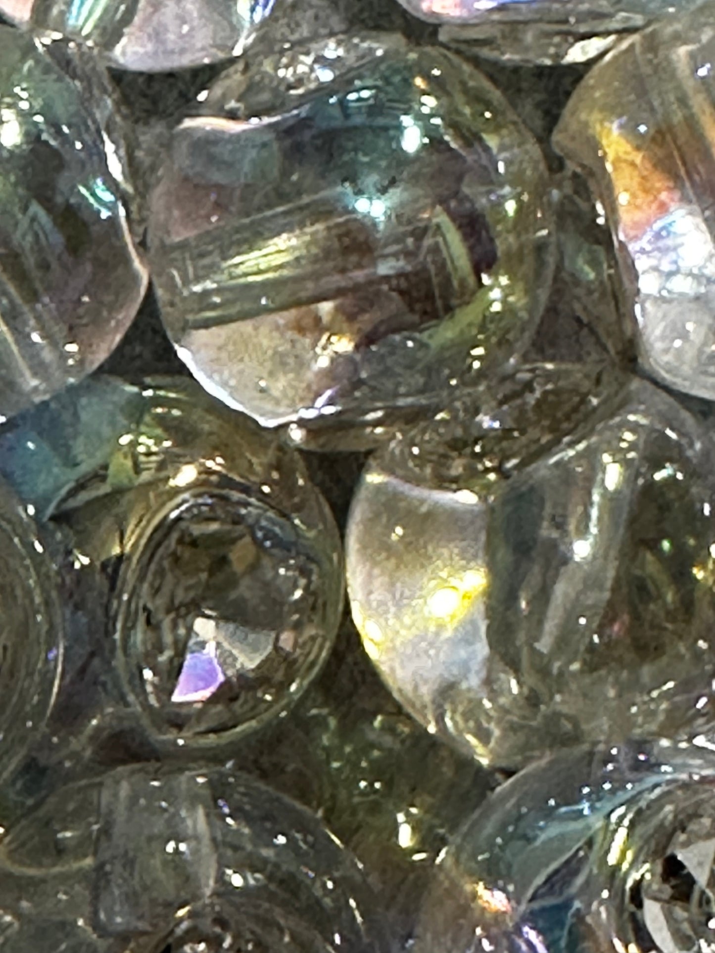 Clear Acrylic Beads with Heart Rhinestones