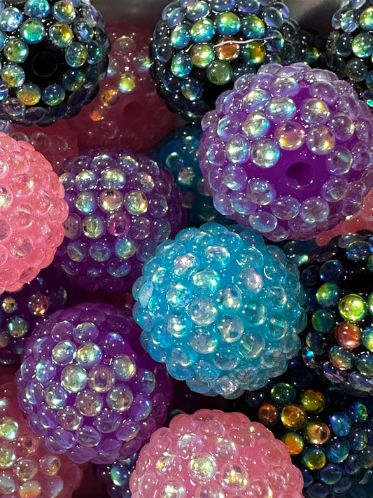 20mm Jelly Rhinestone w/Translucent Bubbles and Glitter -Multiple Colors ~ 10/$5.00