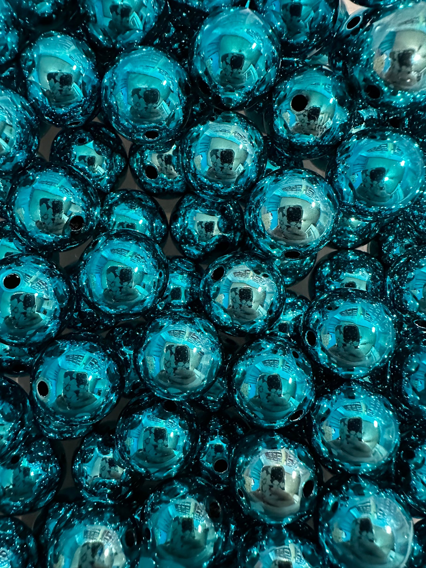 Acrylic Metallic Blue Beads