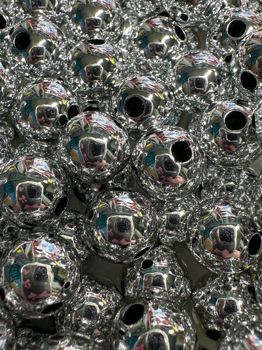 12mm Silver Acrylic Beads (10/$1.50)