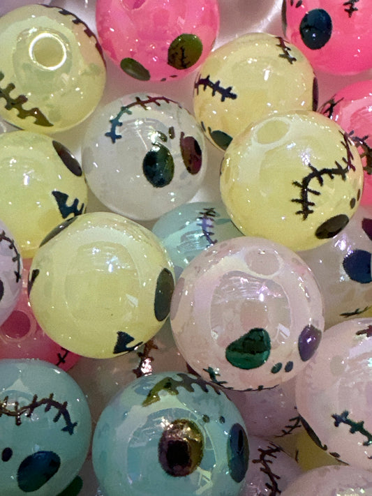 Acrylic Jelly Jack Skellington Beads - Multiple Colors 10/$3.25