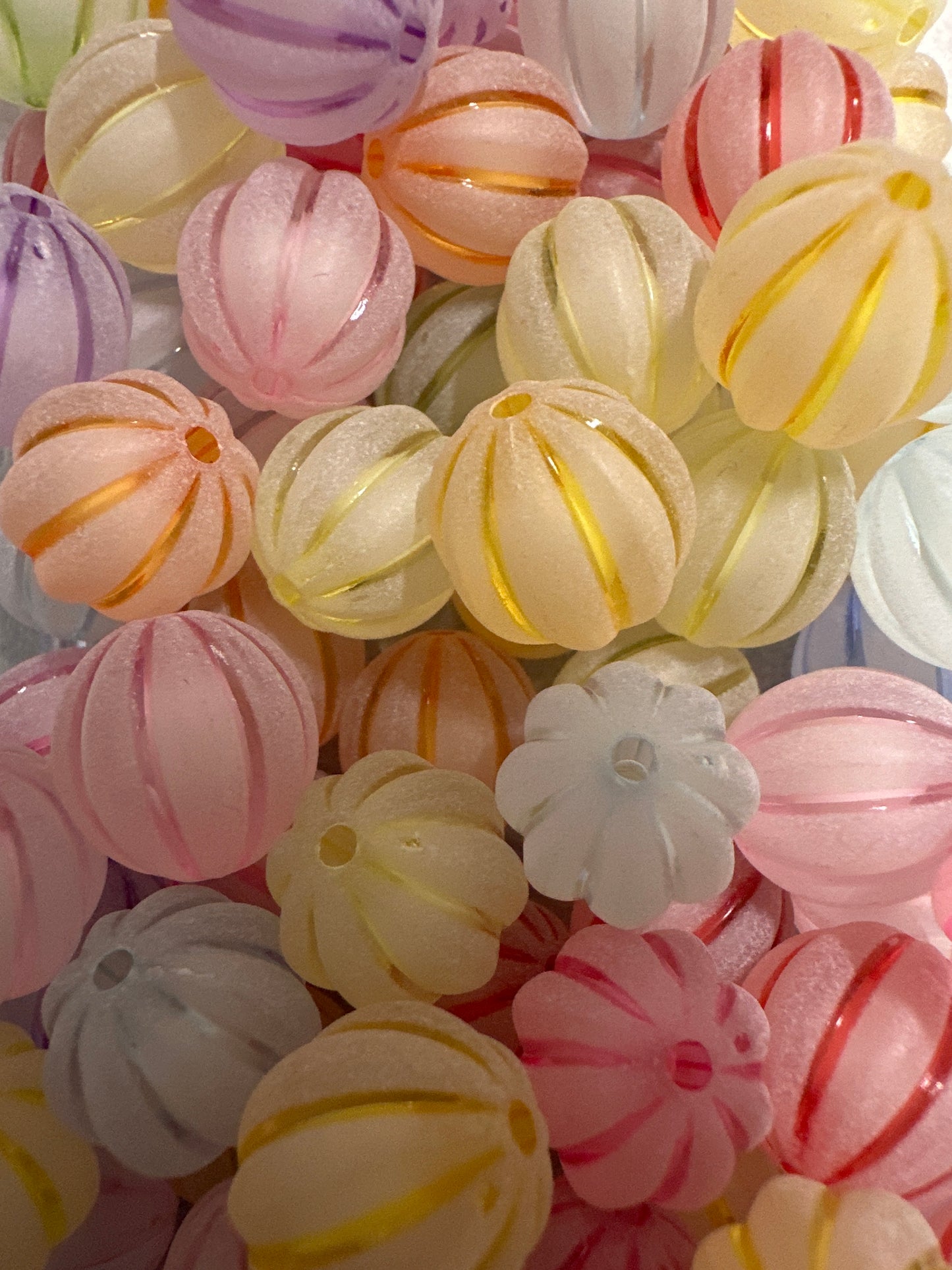 Acrylic Frosted Pumpkin Beads - Multiple Colors 10/$3.25