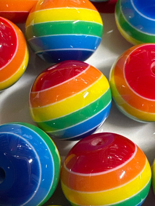 16mm Rainbow Acrylic Beads