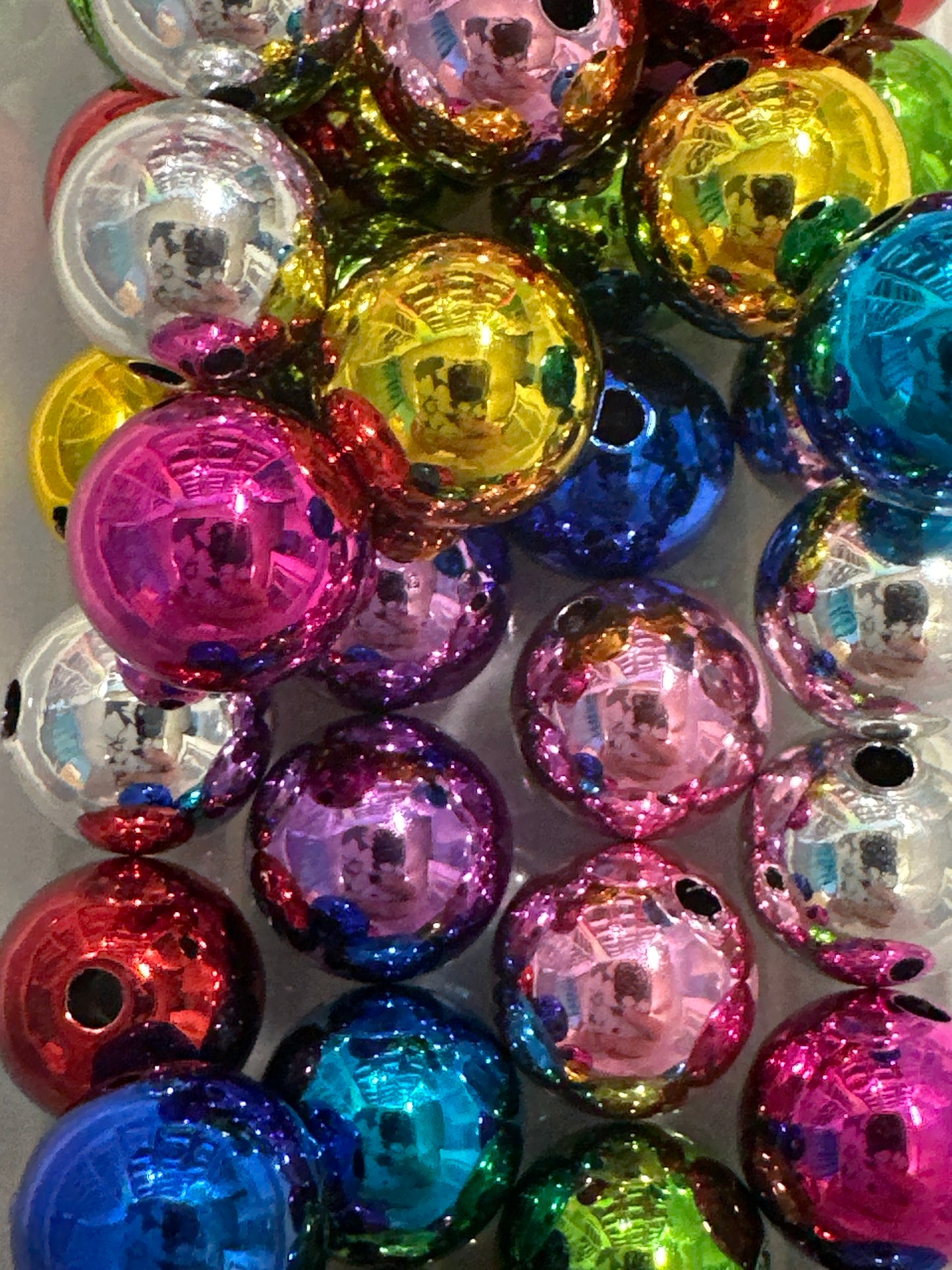 Acrylic Metallic Beads - Multiple Colors (10/$3.25)