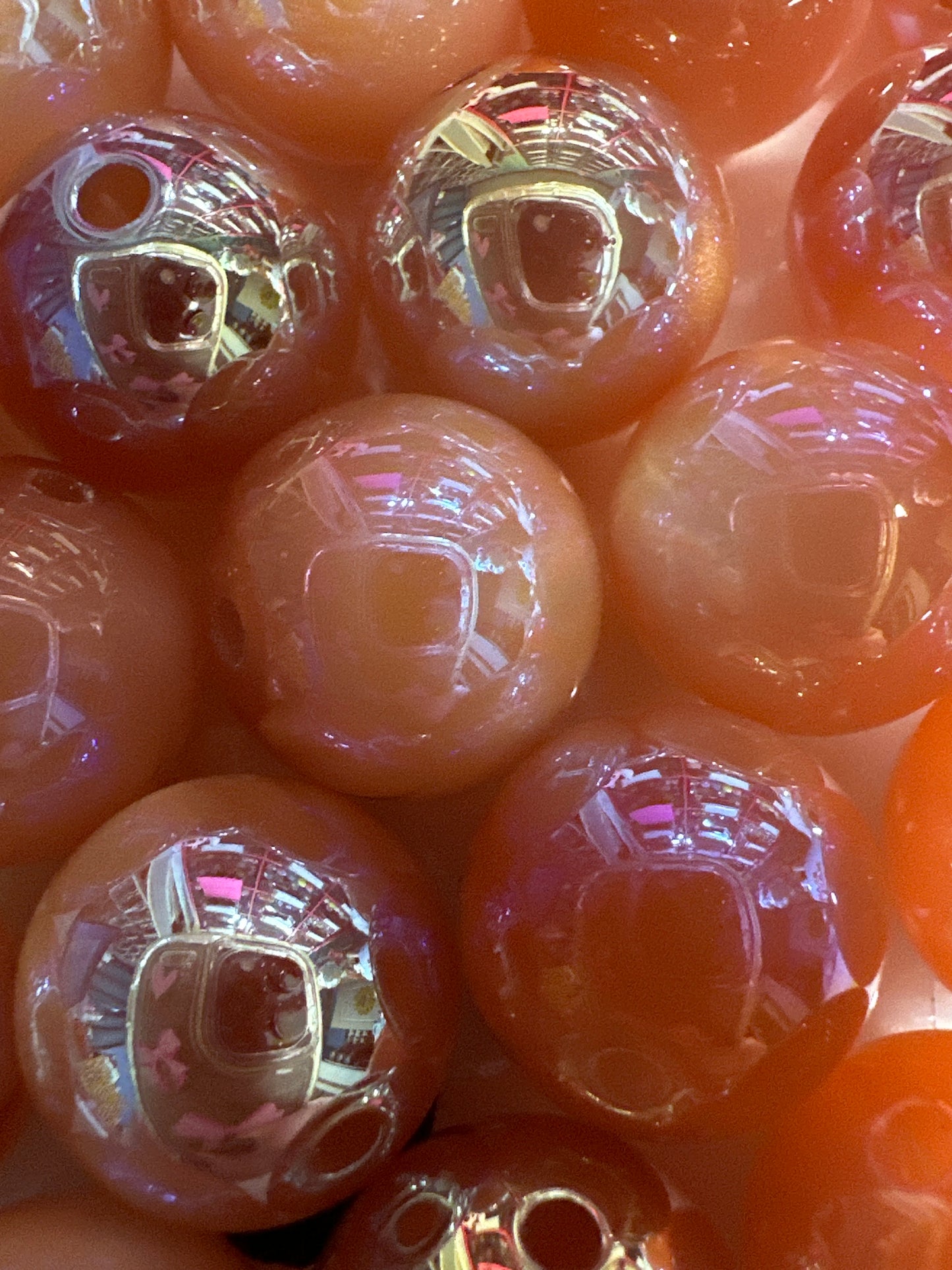 16mm Peach Cat Eye Beads