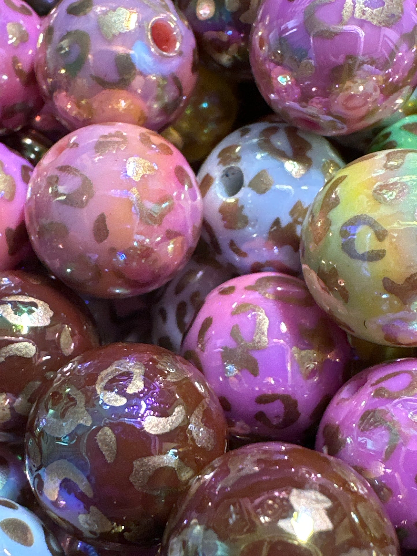 16mm Leopard Print Beads 10/$3.00