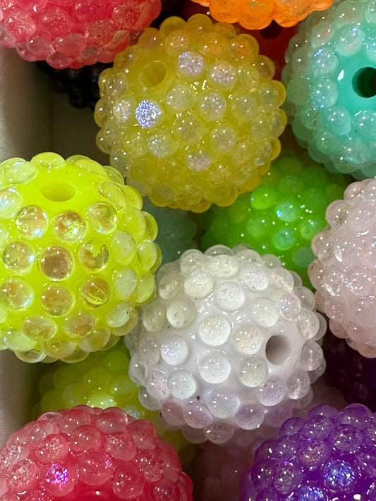 20mm Jelly Rhinestone w/ Glitter -Multiple Colors ~ 5/$2.50