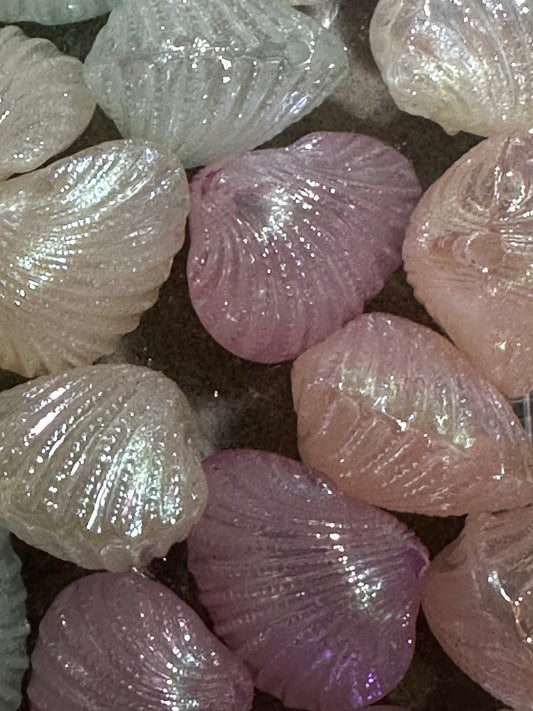 Acrylic Glitter Seashells - Multiple Colors  2/$1.25