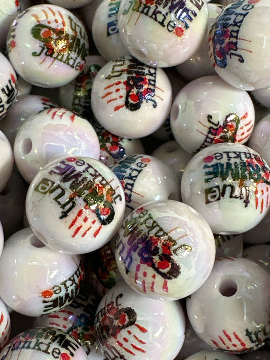 16mm Acrylic True Crime Junkie Beads