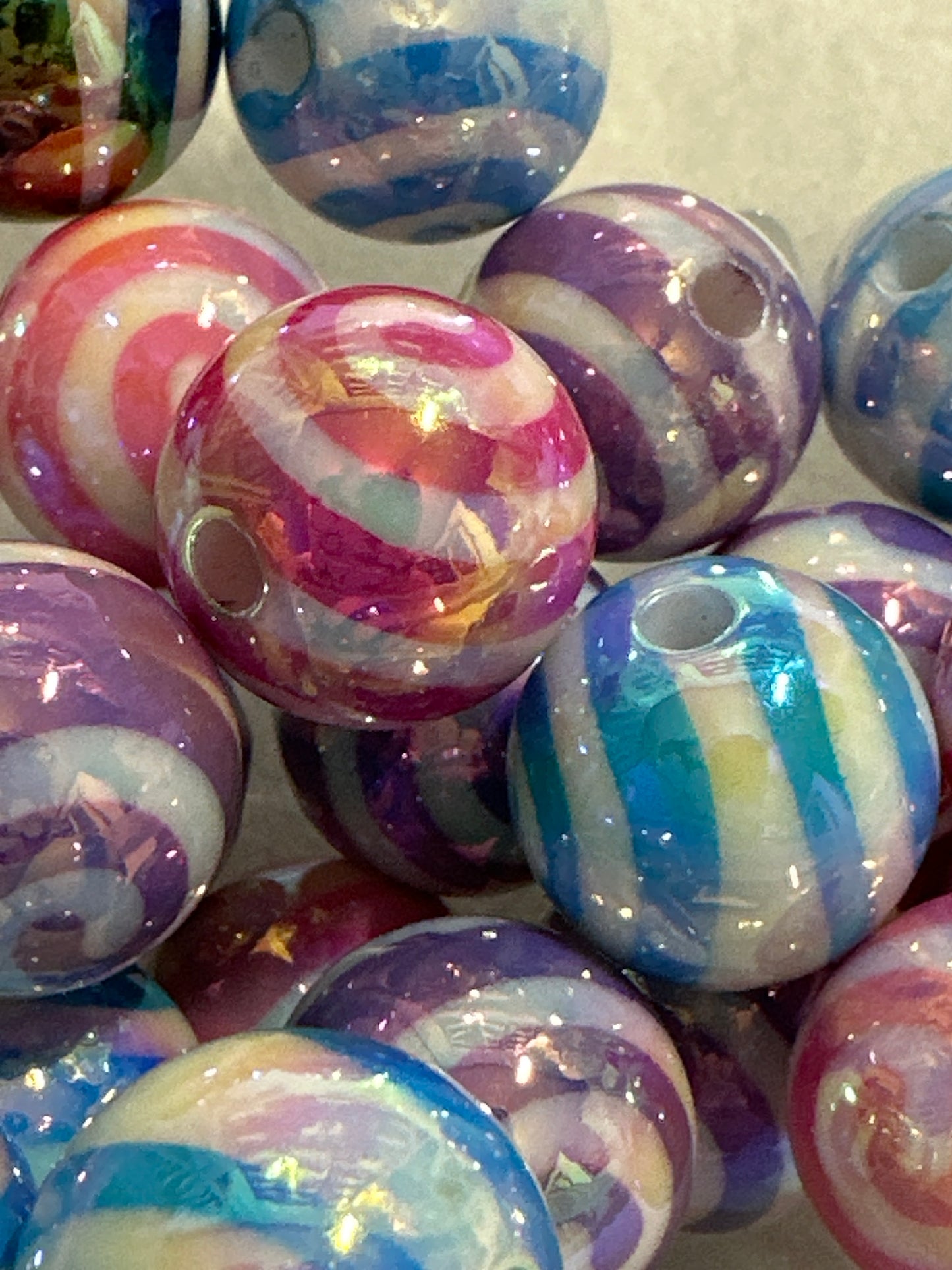 Acrylic Swirl Beads - Multiple Colors 10/$3.25