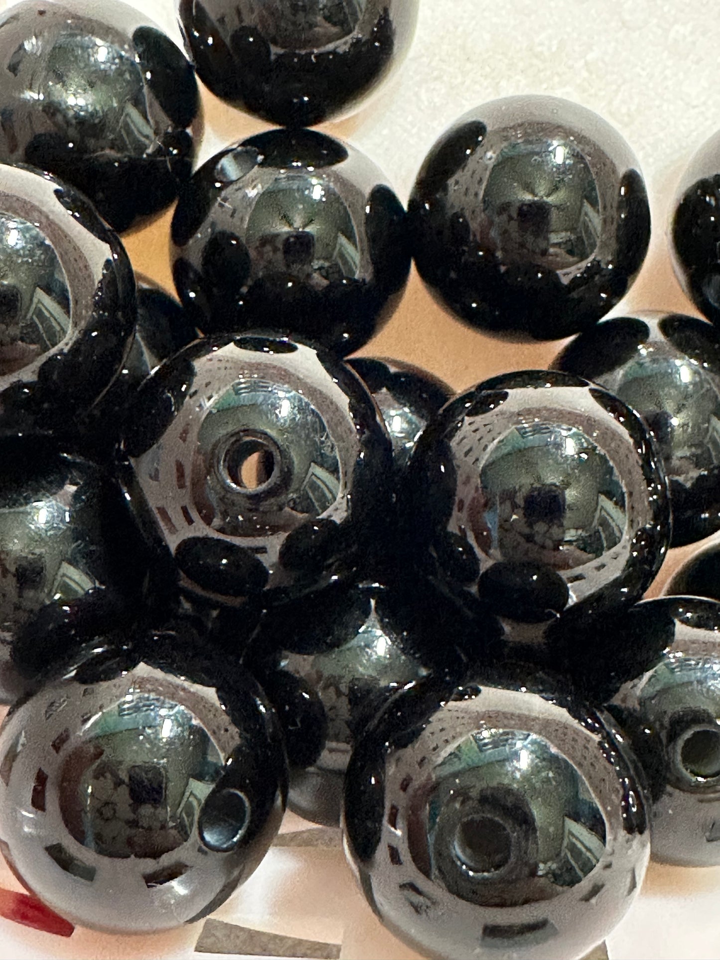 Acrylic Black Solid Beads